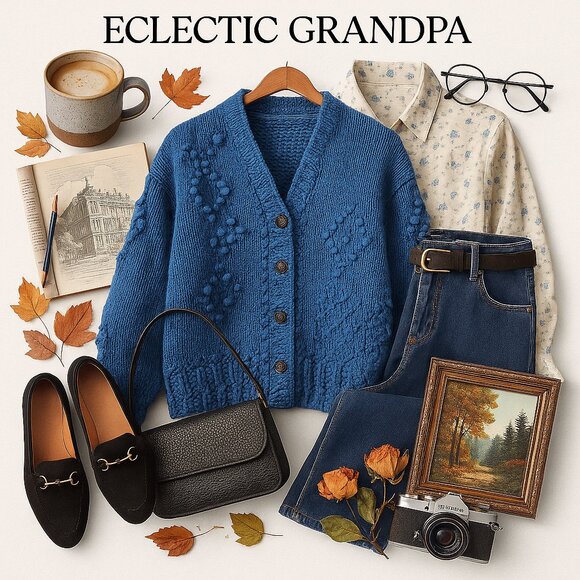 Las Manos Hand Knit 100% Cotton Sweater (L) - Picture 2 of 9